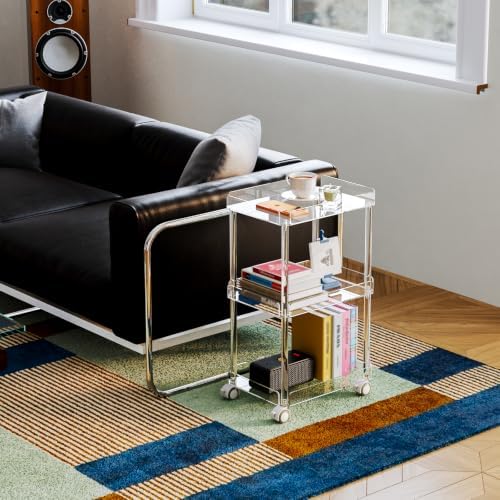 AQUIVER Acrylic 3 Tier Rolling Storage Cart - Small Utility Cart Organizer - Image 6
