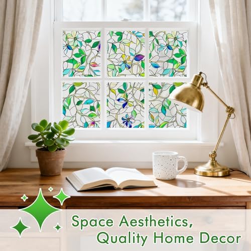 SOMWISE Frosted Window Privacy Film, Decorative Sun Heat Blocking, Anti UV - Image 5