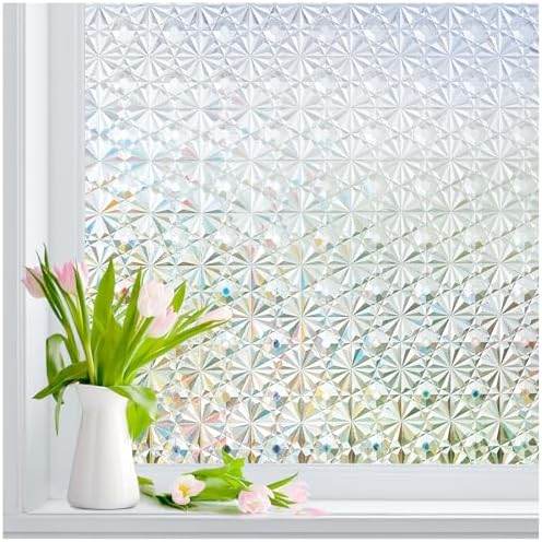 Windimiley Frosted Glass Window Privacy Film, Renter Friendly,29.5" x 157.4" by WindimileyDecor