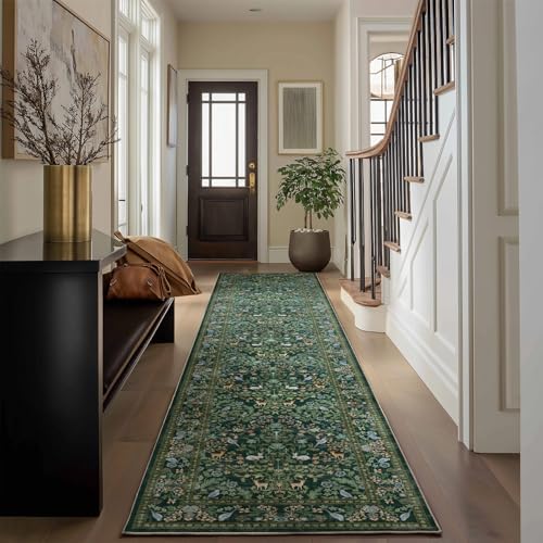 Washable Runners for Hallways Kitchen Rugs: 2'x10' Runner Rug Stain Resistant Non Slip Low Pile Soft Indoor Carpet Runner Rug for Kitchen Hallways Bedroom Entryway Laundry Room Farmhouse by palohom