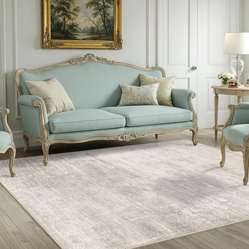 4x6 Living Room Area Rugs: Washable Abstract Non-Slip Small Carpet for Kitchen Bedroom Non-Shedding Floor Mat for Kids Room Office Stain Resistant Low-Pile Rug for Entry Dining Room(4x6,Beige/Cream) - Image 2
