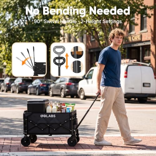 Golabs WA1 Collapsible Folding Wagon Cart, Max 220lb Load, Expands to 100L - Image 6