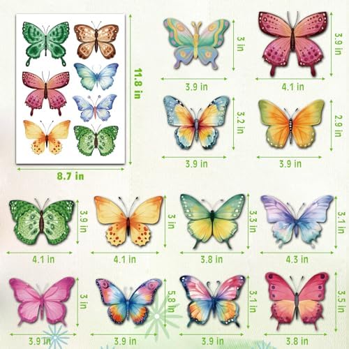AOWDIAO 62 Large Butterfly Wall Decals - Peel and Stick Vinyl Wall Stickers for Room Decor, Safe for Walls, Repositionable - Image 3