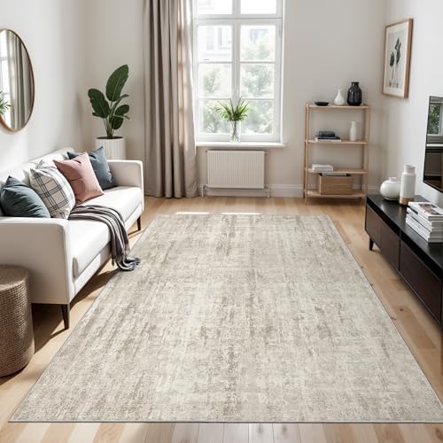Valenrug 4x6 Area Rug for Entryway, Non Slip Washable Bedroom Rug, Beige by Valenrug