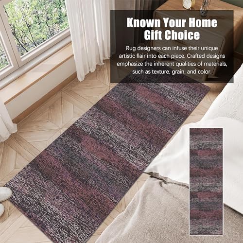 RUGSURE Washable Area Rug - 1/6 Thick - Stain & Water Resistant Non-Slip - Resistant Rug for Living Room, Bedroom, Nursery, Pet & Child Friendly, Vintage Charm Area Rugs (Burgundy, 2'6'' x 8') - Image 3