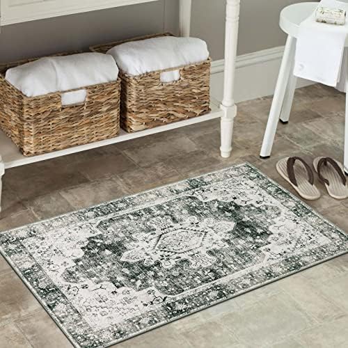 Moynesa Ultra-Thin Washable Area Rug - 2x3 Small Grey Front Door Rug Kitchen Mat, Non Slip Non Shedding Pet Friendly Bathroom Carpet for Office Laundry Powder Room Bedside Hardwood Floor - Image 6