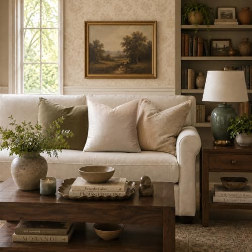 GIGIZAZA Velvet Pillow Covers 16x16 Decorative Pillows Pack of 2 Beige - Image 2