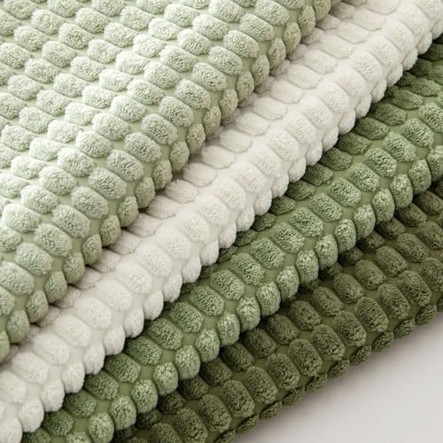 MIULEE Farmhouse Decorative Pillow Covers 18x18 Inch Set of 4 Light Green - Image 3