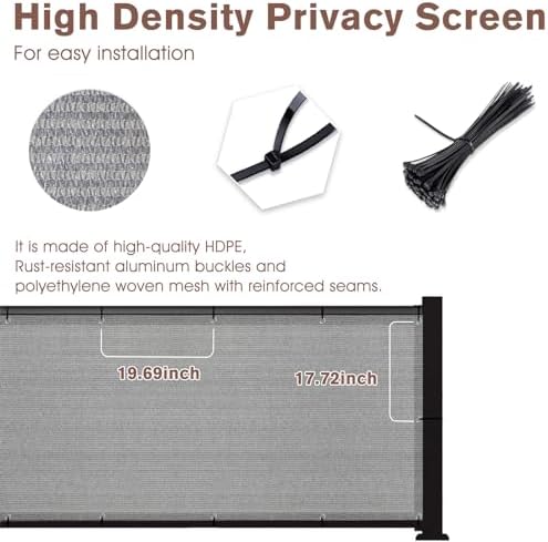 SUNNY GUARD 3' x 16' Balcony Privacy Screen, HDPE Patio Railing Cover Fence - Image 6