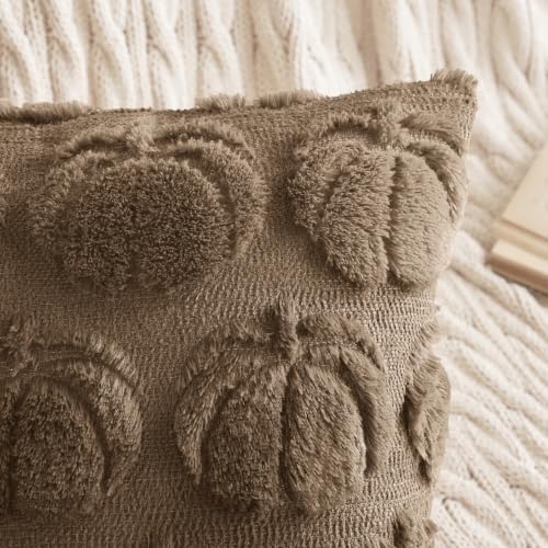 MIULEE Fall Pillow Covers Pumpkin Fall Decor 20x20 Coco Brown - Image 2