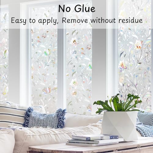 NINETREX Window Privacy Film, 3D Stained Glass, Tulip 35.4"x78.7" - Image 4