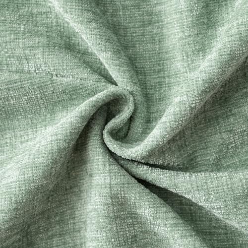 MIULEE Soft Chenille Throw Pillow Covers Greyish Green 18x18 Pack of 2 - Image 2