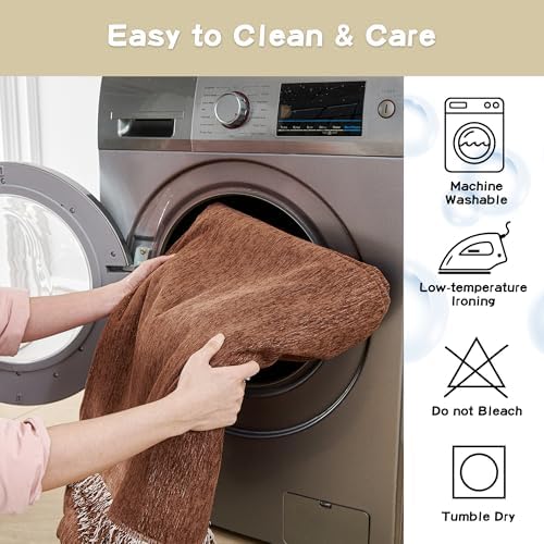 MYSKY HOME Couch Cover for Dogs Washable Couch Covers for 3 Cushion Couch Sofa Super Soft Sofa Slipcover Non Slip Sofa Cover, Chenille Sofa Covers for Dogs, Furniture Protector, 71"x150", Chocolate - Image 5