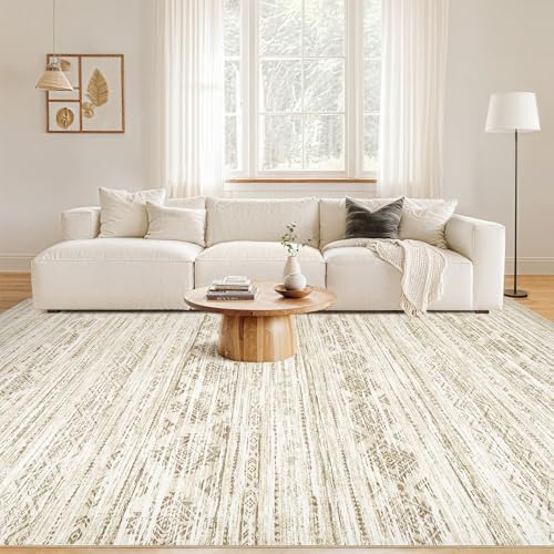 Nakagishi 6x9 Area Rugs Living Room: Washable Boho Large Neutral Modern Soft Farmhouse Beige Rug Stain Resistant Indoor Floor Non-Slip Carpet for Women Home Enthusiasts Aged 25-45 - Bedroom Room Decor - Image 4