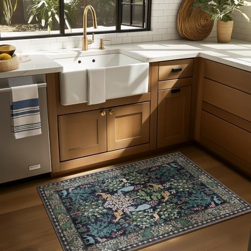 2x3 Washable Throw Rugs for Entryway: Door Mat Indoor Entrance Small Area Rug Non-Slip Low Pile Soft Kitchen Rug for Front Door Indoor Entrance Entry Kids Room Bedside - Image 2