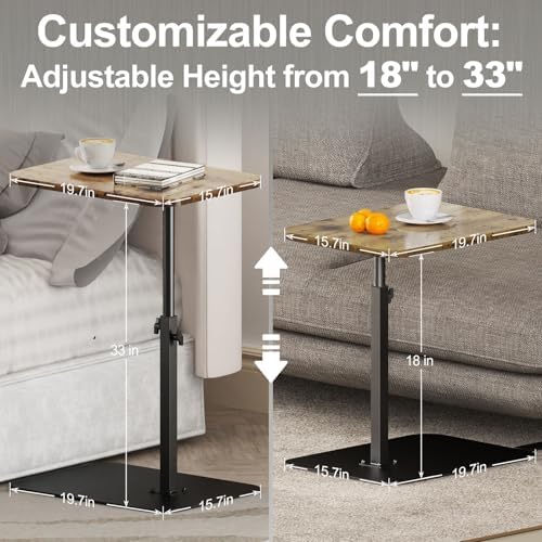 HzTinT Large Tv Tray Side Table Sofa Tray for Couch Heavy Metal Base - Image 2