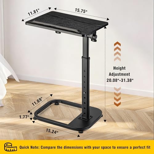 facka Adjustable Height TV Tray Table for Couch Eating, Laptop Small Spaces - Image 2