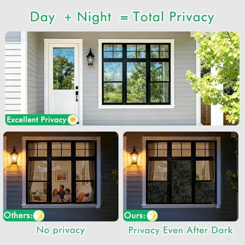Upgraded Window Privacy Film Day & Night, Heat Blocking Anti-UV Save Energy - Image 5