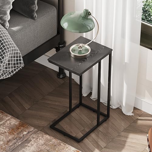 WLIVE C Shaped End Tables Set of 2, C Black Side Table for Couch, TV Trays Set of 2, Couch Side Tables that Slide Under, Small Side Table, C Table for Sofa, Living Room, Bedroom, Small Space, Brown - Image 5