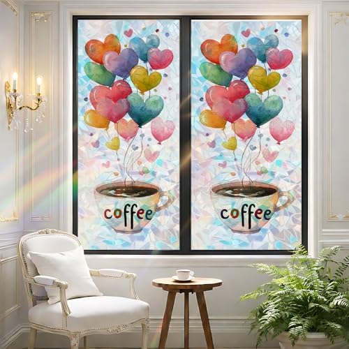 Cmialusie Coffee Balloon Window Film 39.3 x 17.3 Inch Cling - Image 6