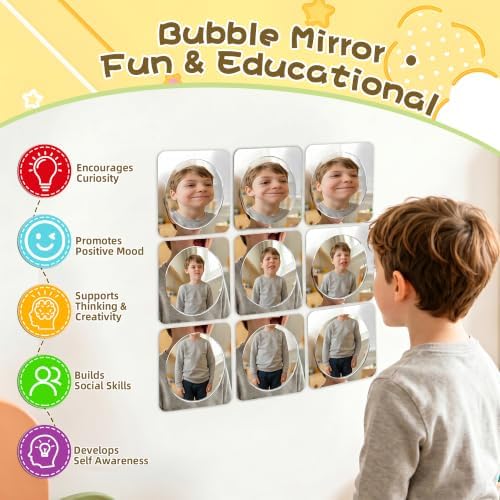 Acrylic Funny Mirror Set 9 Pack - Distortion Mirror for Party Games Photo Booth Props, Unbreakable Magic Mirror for Home Decor Event Space - Rounded Corners - Image 7