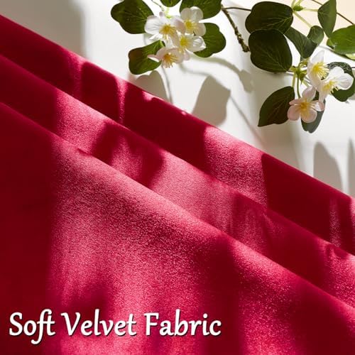 GIGIZAZA Red Velvet Pillow Covers 24x24 Decorative Pillows Pack of 2 - Image 5