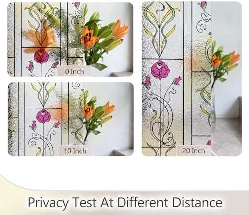 KESPEN Window Privacy Film Stained Frosted Film, Rose, 35.4In X 13.1Ft - Image 4