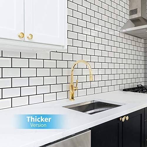 Art3d 10-Pack Subway Tiles Peel and Stick Backsplash, White, 12 x 12 Inch - Image 2