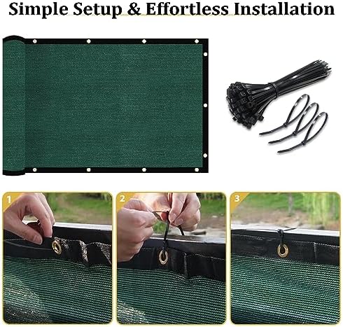 Shade&Beyond 3' X 16' Fence Privacy Screen Heavy Duty 170 GSM Fencing Mesh Shade Net Cover for Wall Garden Back Yard Outdoor Home Decoration, Green - Image 4