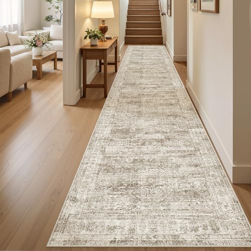 Soalmost Hallway Runner Rug 2'6"x10' Non-Slip Runners for Kitchen Brown - Image 2