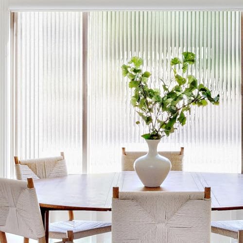 Reeded Glass Window Privacy Film Anti-UV,Embossed White,35.4"x78.7" - Image 2