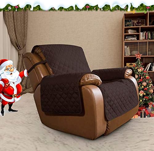 Easy-Going Oversized Recliner Cover Reversible Couch Cover Sofa Cover for Living Room Water Resistant Furniture Protector with Elastic Straps for Pets ('Large Recliner 27-29 in, Chocolate/Beige) - Image 2