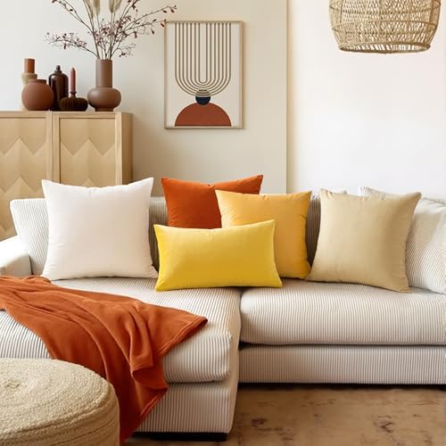 MIULEE Velvet Throw Pillow Covers 22x22 Inch Pack of 2 Pure White - Image 3