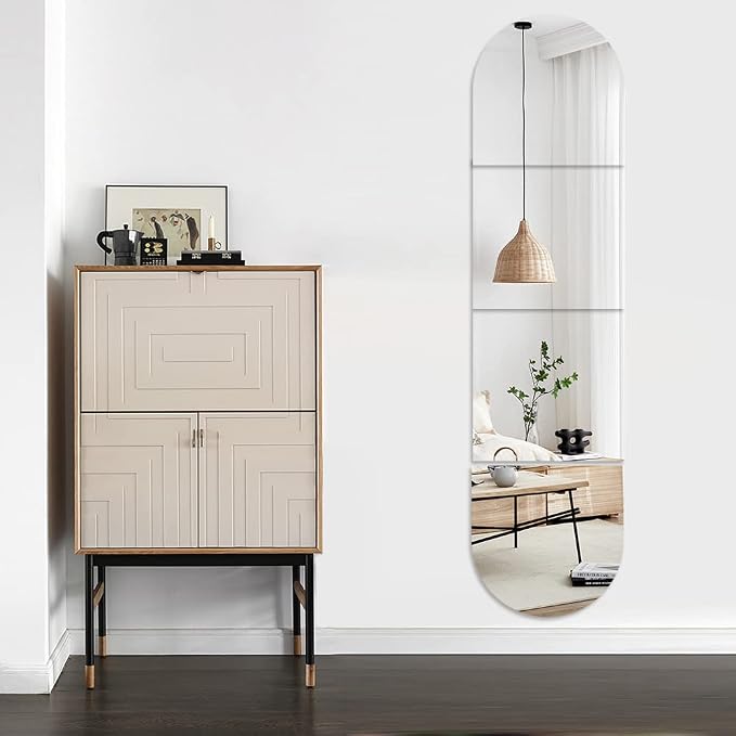 Full Body Length Mirrors for Walls, 12x12" 4pcs Acrylic Plexiglass Mirror Wall-Mounted Stick On Frameless Square Makeup Large Long Mirror Home Workout Gym Hallway Mirror Dorm Floor Tile Self Adhesive - Image 8