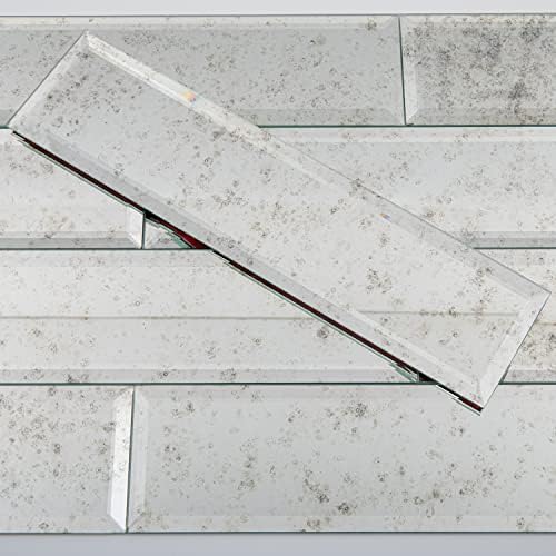 Lovdeco Peel and Stick Light Antique Mirror Tile Subway Mirror Backsplash for Kitchen Bathroom Wall (20 Pcs, 5 SQ.FT.), 3x12 Inch by Lovdeco