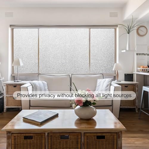 LEMON CLOUD Window Privacy Film, Frosted Glass Window Film, 17.5″ x 78.7″ - Image 2