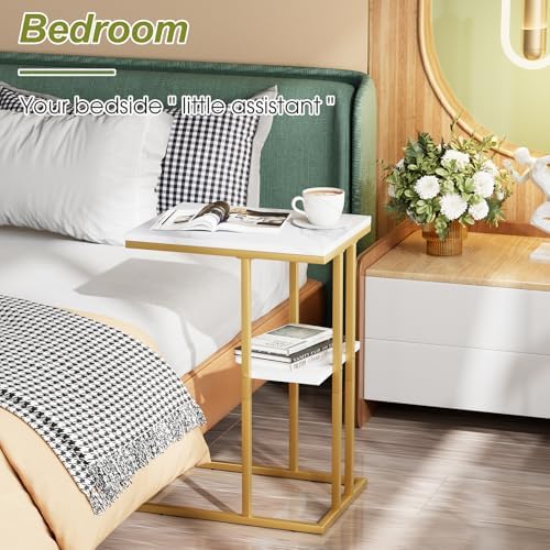 C Shaped End Table, Couch Side Table that Slide Under - Image 7
