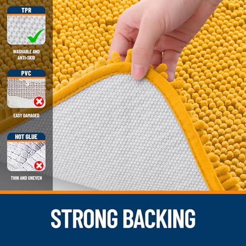 OLANLY Toilet Rugs U-Shaped 20x20, Soft Absorbent Chenille Contour Rugs - Image 6