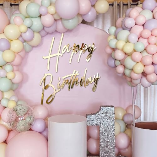 Yousoontic Happy Birthday Sign for Backdrop, 28.5 x 24 Inch, Classic, Gold - Image 6