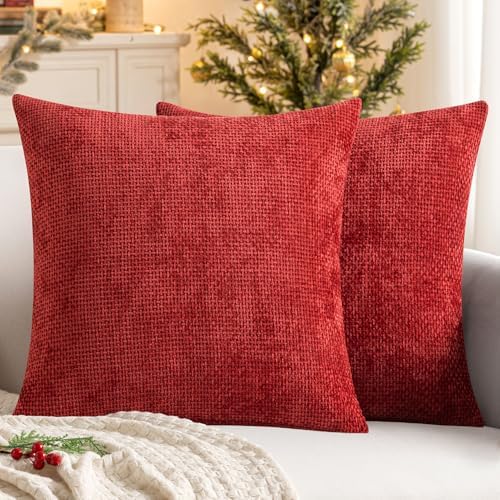 MIULEE Decorative Couch Throw Pillow Covers 20x20 Inch Christmas Red 2 Pack by MIULEE