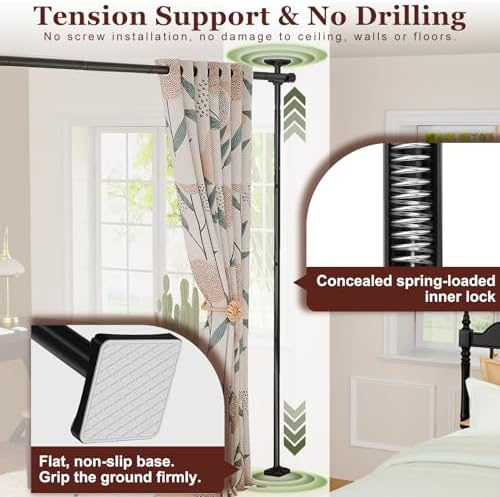 Goovilla Room Divider for Room Separation, 4-10ft(H) 28-114inch(W), Black - Image 4