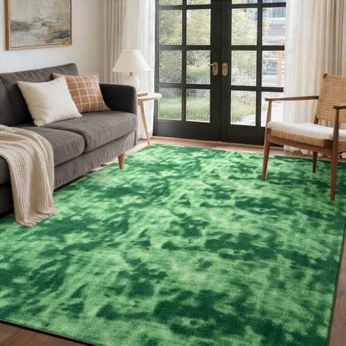 4x6 Tie-dye Green Area Rug Non-Slip Washable Soft for Bedroom Living Room by FinRe%CC%80cHome