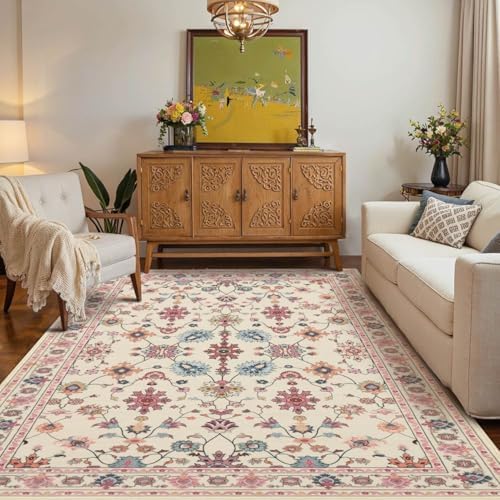 Rugxara Pink 4x6 Area Rugs for Bedroom & Living Room by Rugxara