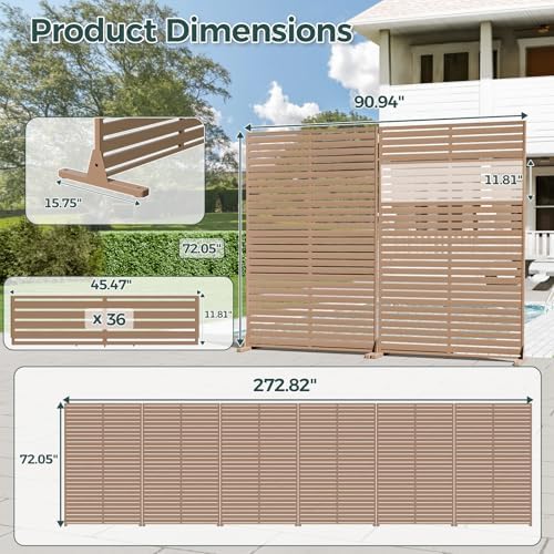 72" Privacy Screen Outdoor Privacy Fence Panel for Patio - Image 5