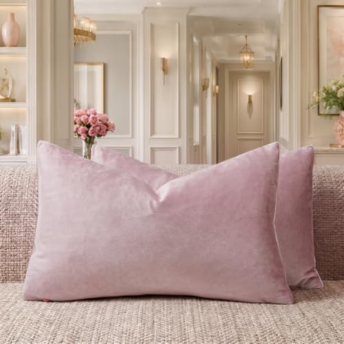 GIGIZAZA Sweet Lilac Velvet Throw Pillow Covers 12x20 Pack of 2 by GIGIZAZAFocusingonhomedecoration