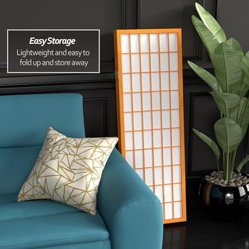 4 ft. Short Window Pane Shoji Screen - Honey - 4 Panels - Image 6