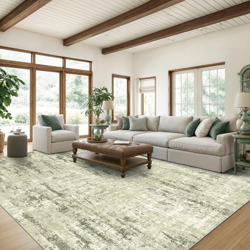 Valenrug 7x9 Area Rug, Abstract Washable Area Rugs for Living Room, Green - Image 3