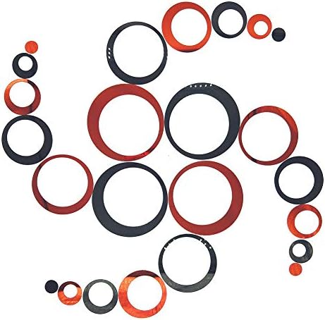 48Pcs Acrylic Mirror Wall Decals, DIY Wall Sticker Modern Art Wall Decor for Bedroom Bathroom Home Living Room Decoration Black and Red - Image 6