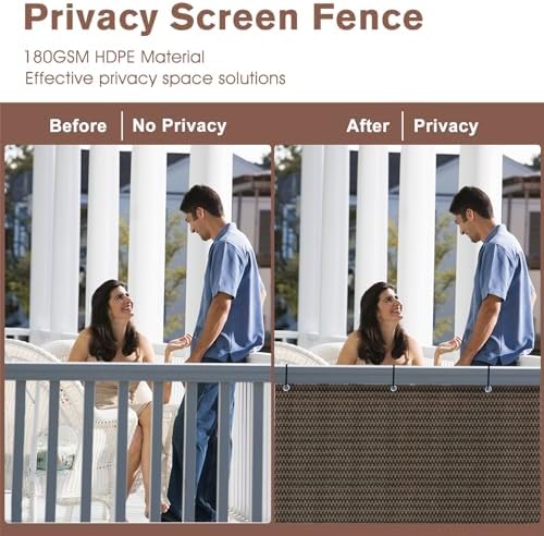 SUNNY GUARD 3.3' x 26' Balcony Privacy Screen, HDPE Patio Railing Cover Fence - Image 4