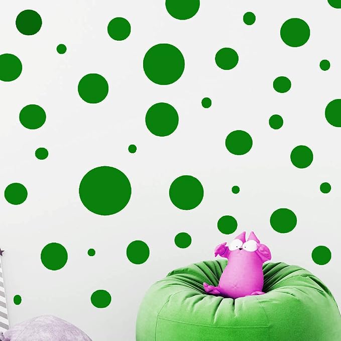 Polka Dot Wall Stickers, Wall Decor Stickers, Wall Dots, Vinyl Circle Room Dot Decals (Green) by Create-A-Mural